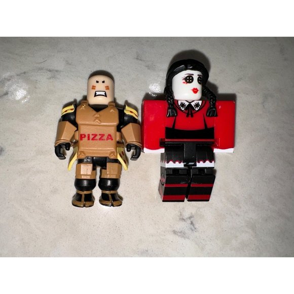 Two ROBLOX Figures - Pizza Warrior & Enchanted Academy Series 7 Voo Doo Doll - Picture 1 of 2